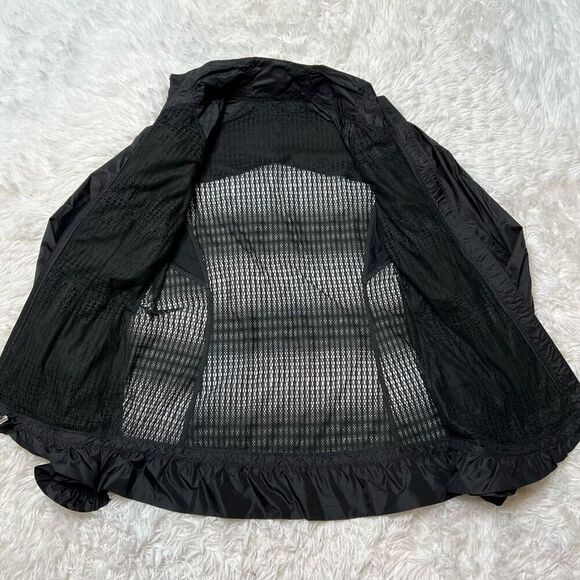 Lululemon Windbreaker Jacket Size 6 Mesh Back Black Full Zip Jogger Track - Picture 4 of 13